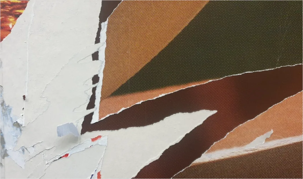 Detail Vintage Torn Paper Collage Number 12