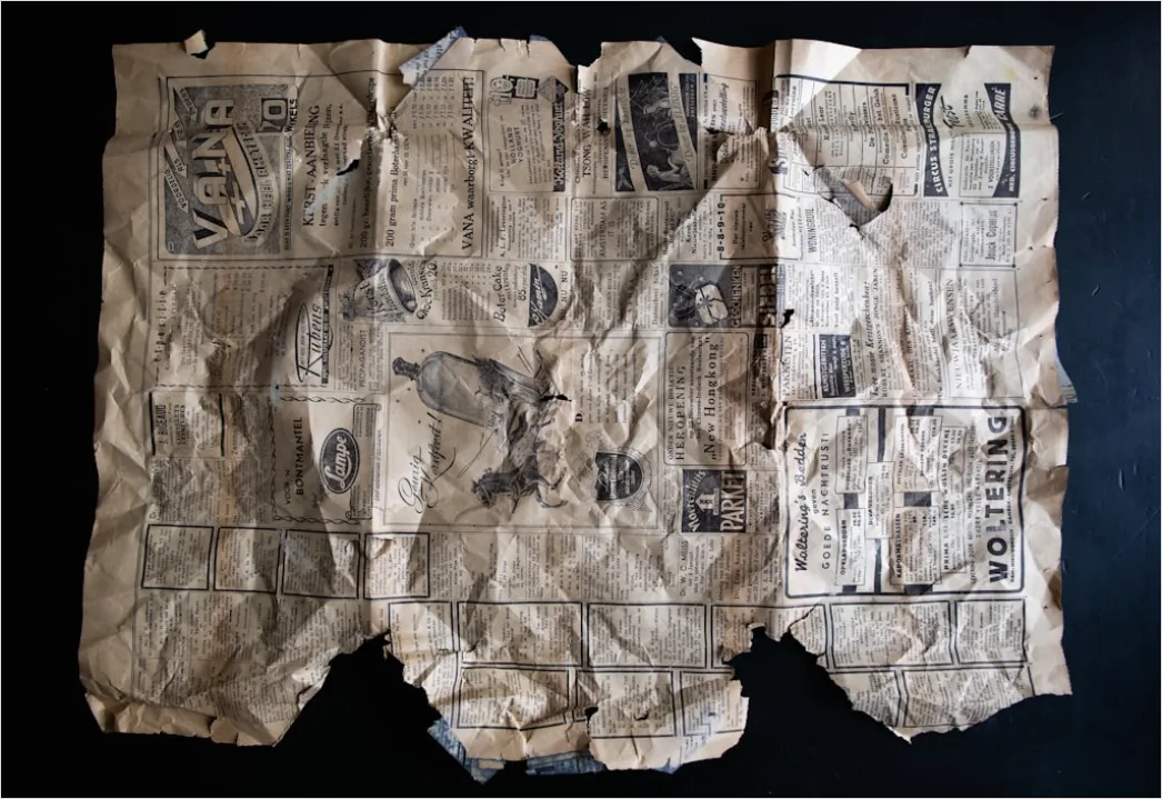 Detail Vintage Torn Paper Collage Number 13