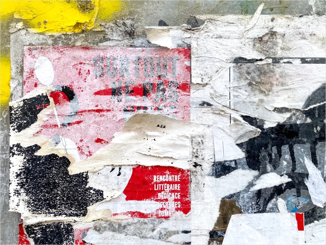 Detail Vintage Torn Paper Collage Number 14