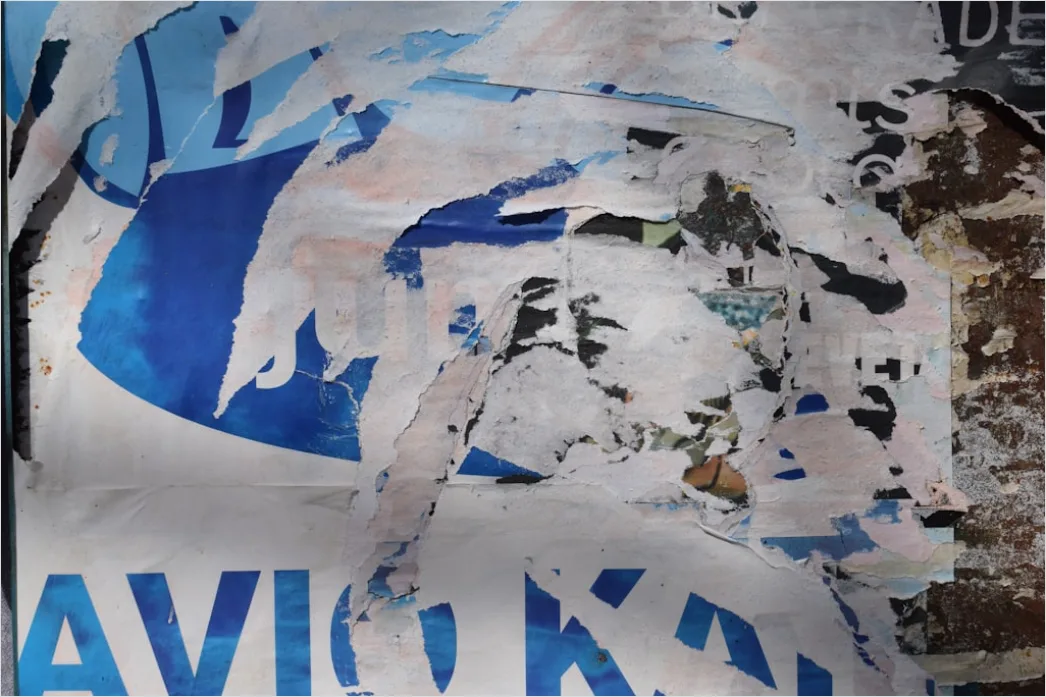 Detail Vintage Torn Paper Collage Number 15