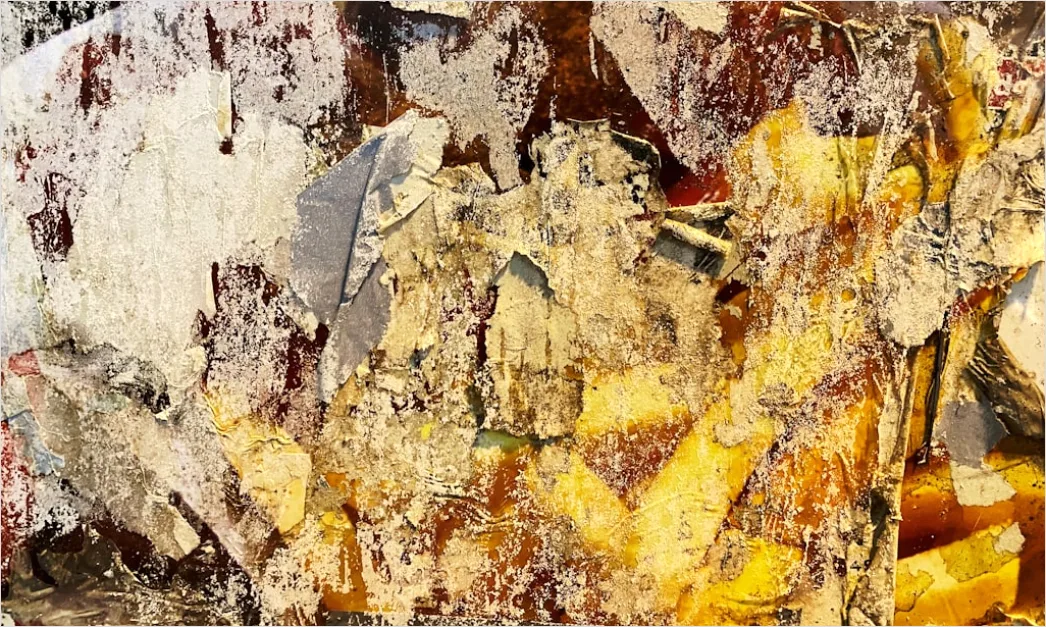 Detail Vintage Torn Paper Collage Number 16