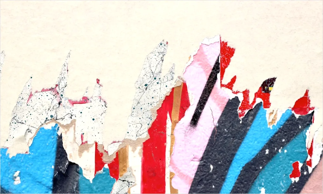 Detail Vintage Torn Paper Collage Number 20