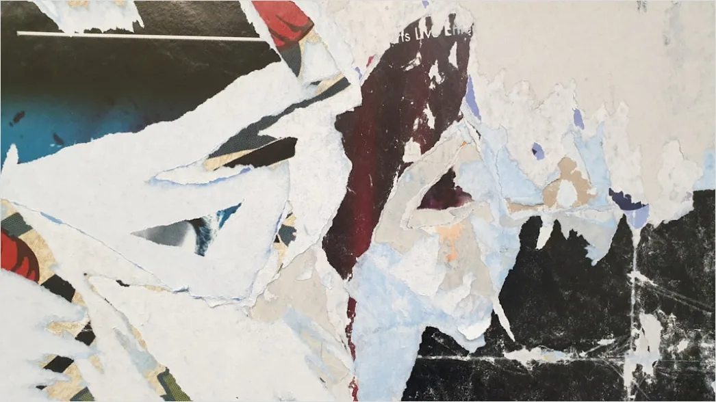 Detail Vintage Torn Paper Collage Number 3