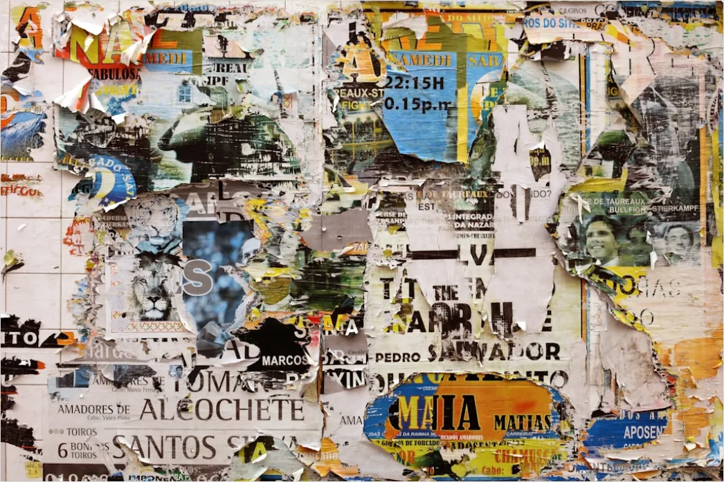 Detail Vintage Torn Paper Collage Number 4