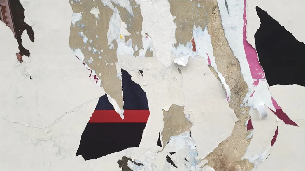 Detail Vintage Torn Paper Collage Number 7