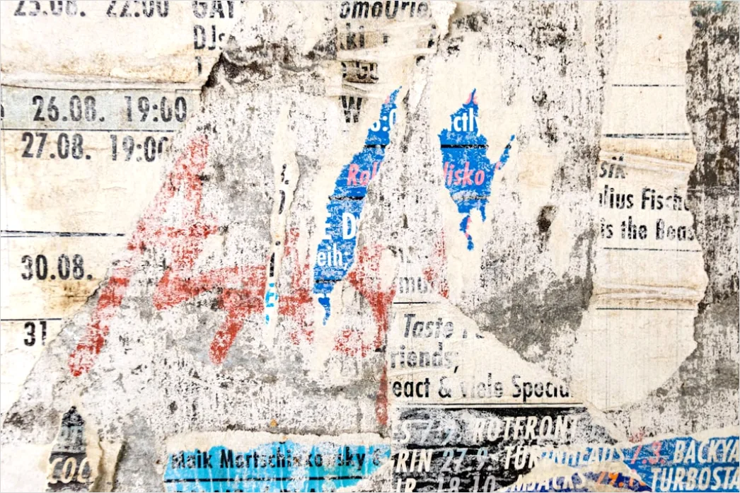 Detail Vintage Torn Paper Collage Number 8