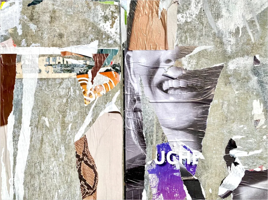 Detail Vintage Torn Paper Collage Number 10