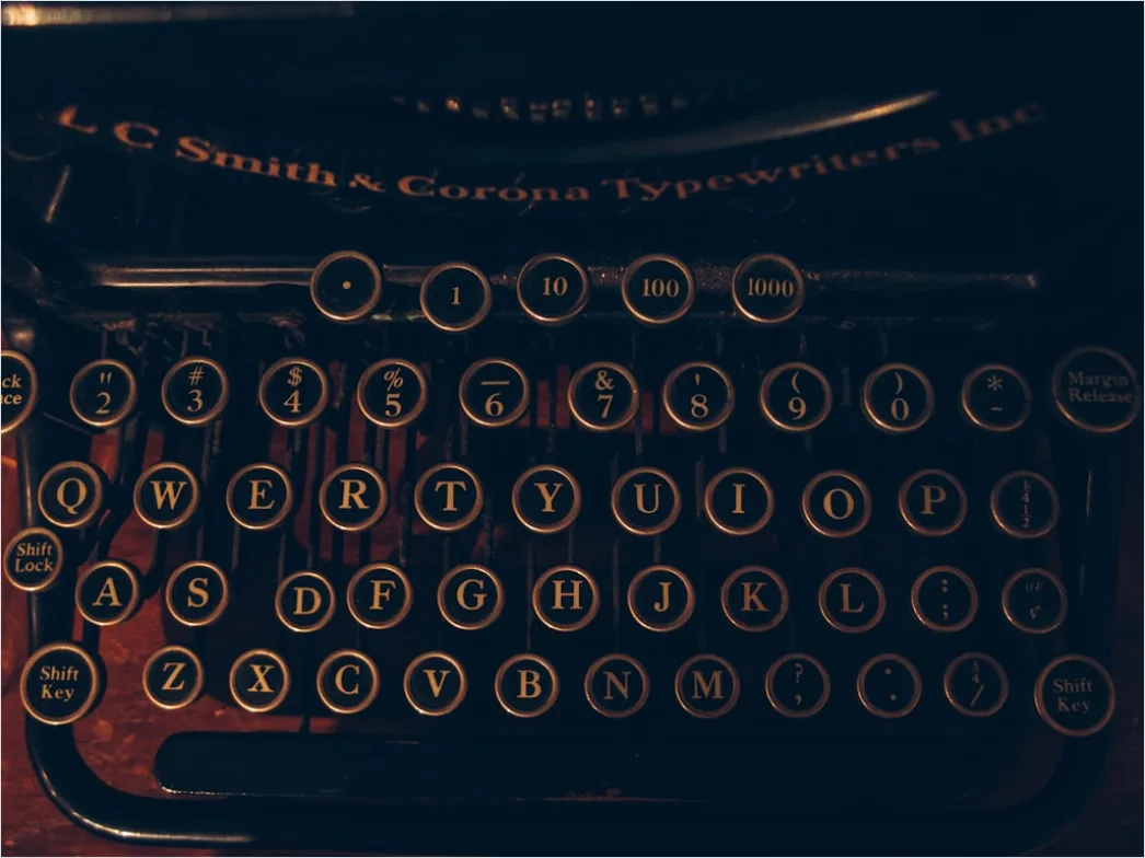 Detail Vintage Typewriter Text Background Number 5