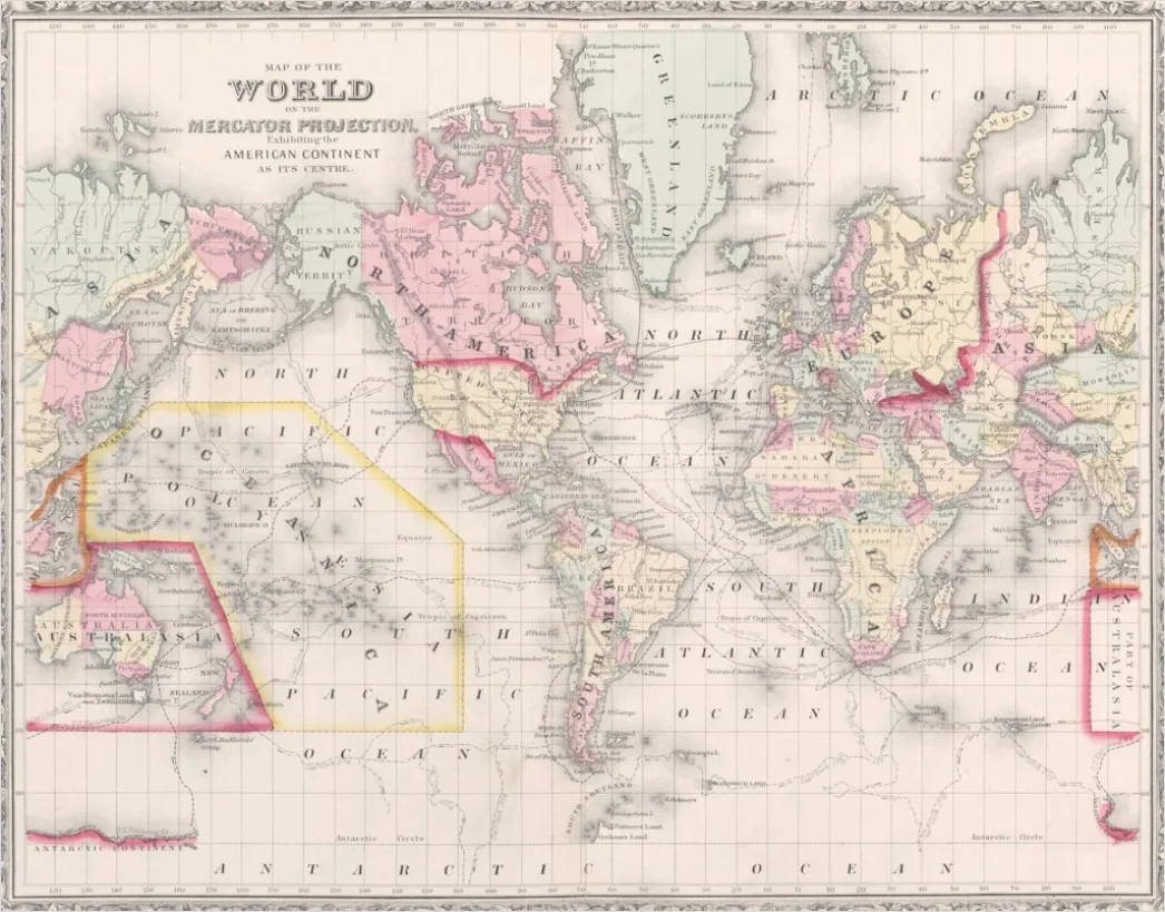 Detail Vintage World Map Background Number 14