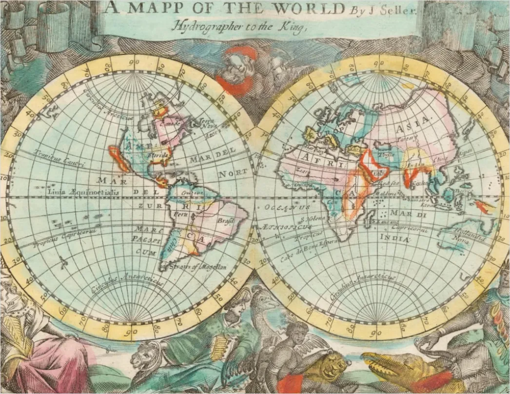 Detail Vintage World Map Background Number 3