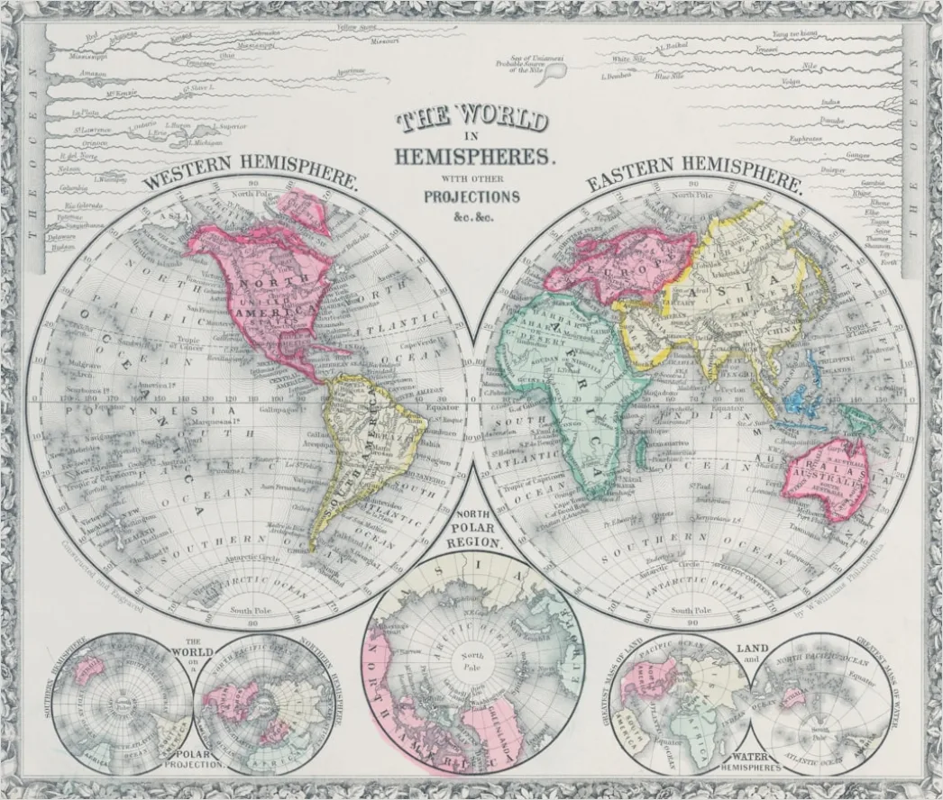 Detail Vintage World Map Background Number 6