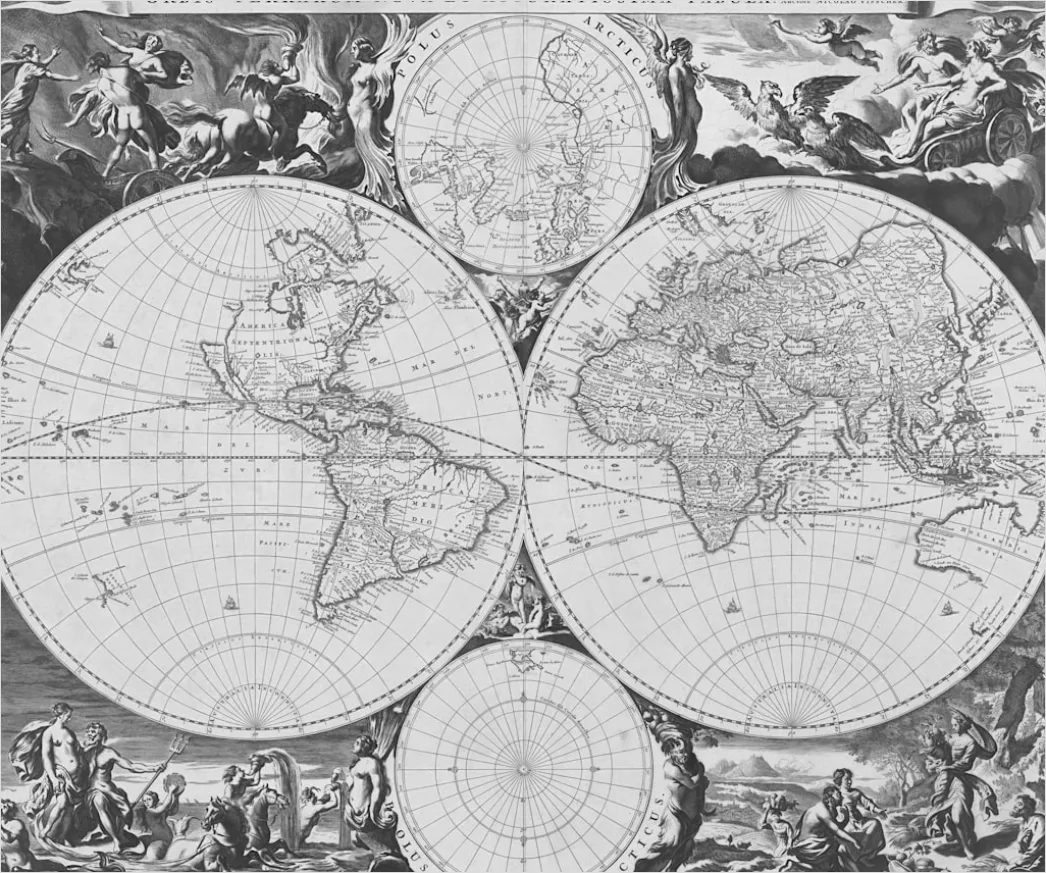 Detail Vintage World Map Background Number 9