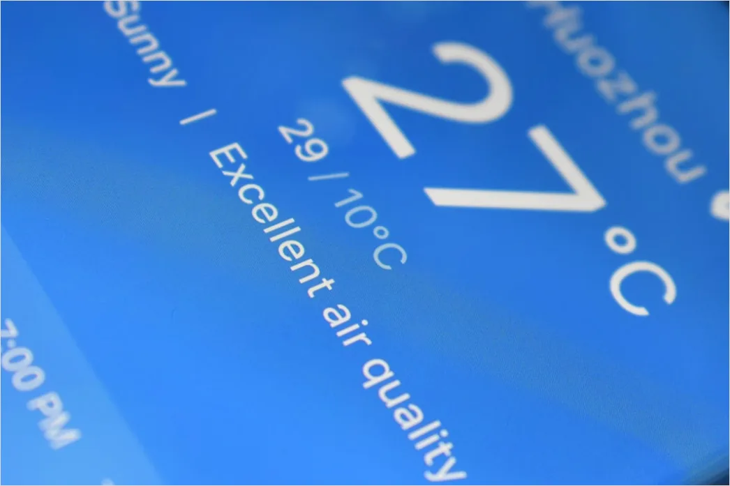 Detail Weather App Forecast Screen Close Up Number 5