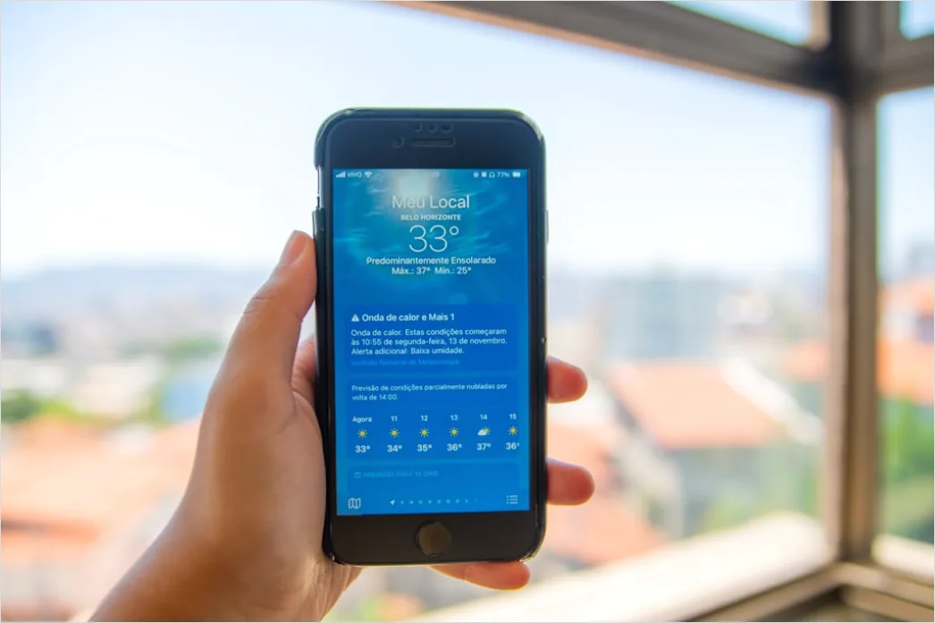 Detail Weather App Forecast Screen Close Up Number 7